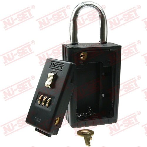 NuSet Realtor Combination Lockbox Lock Box, Keyed Shackle, Self