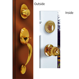 NUSET Malibu:  Entry Handleset (Bright Brass)