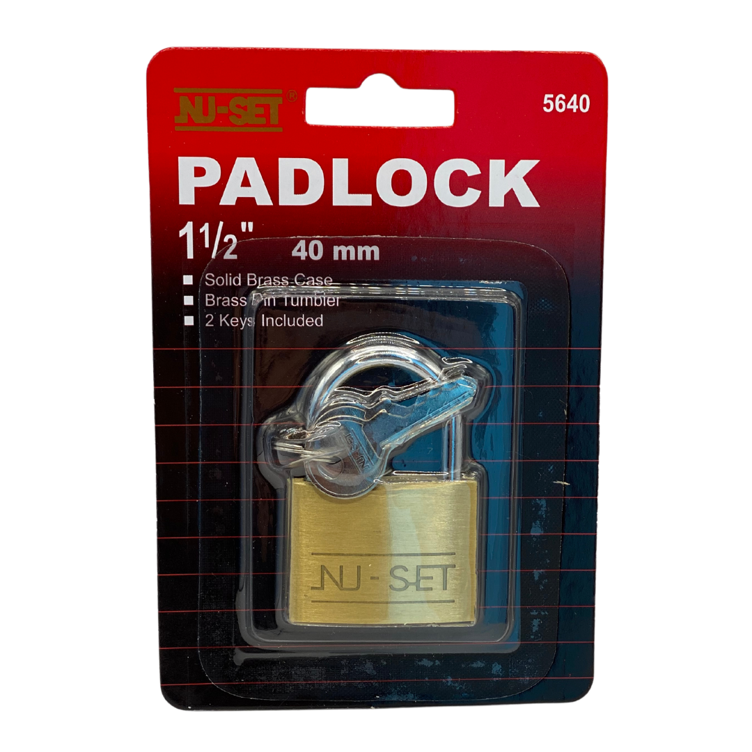 NUSET 1-1/2 40mm Brass Padlock with Key – NU-SET