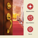 NUSET Malibu:  Entry Handleset (Bright Brass)