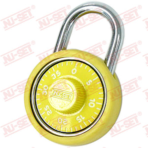 NuSet 1-3/4" 45mm Spin Dial Combination Padlock, Yellow