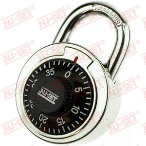 NuSet 2" 50mm Spin Dial Combination Padlock, Black Dial