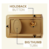 NUSET Kwikset Keyed Spring Night Latch, Holdback Button, Bronze
