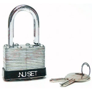 NuSet 1-1/2" 40mm Pin Tumbler Padlock, Laminated Steel