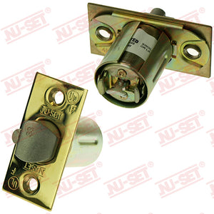 NuSet 2-3/8" Backset Entry Latch, Square Corner, Brass, UL Listed