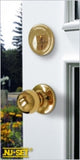 NUSET Malibu:  Entry Handleset (Bright Brass)