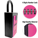 NUSET 4 Digit Number Combination Key Card Storage Lockbox In Pink