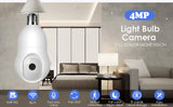 NUSET Smart WiFi Camera, E26 Bulb Security Camera with Pan-Tilt Panoramic View, 4MP