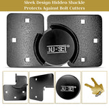 NUSET 2-7/8" 73mm Hockey Puck Padlock Lock, Hidden Shackle, Solid Steel