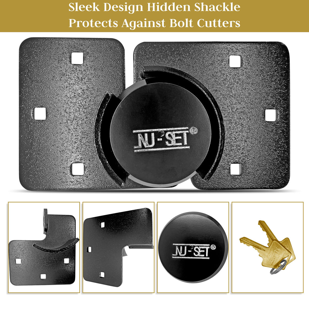 NUSET Hockey Puck Padlock Solid Steel and High Security Hasp for Trail