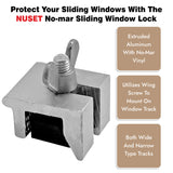 NUSET No-Mar Sliding Window Lock, Wing Screw, Aluminum