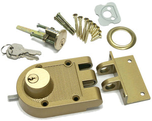 NUSET Kwikset Keyed Interlocking Deadbolt Lock, Jimmy Proof Style, Double Cylinder, Bronze