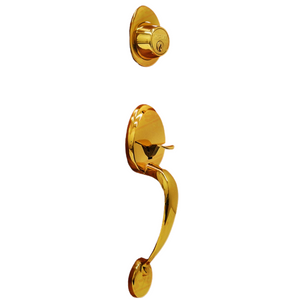 NUSET Malibu:  Entry Handleset (Bright Brass)