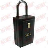NuSet 4-Number Combination Lockbox, Keyed Shackle, Self Scramble