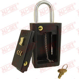 NUSET 3-Number Combination Lockbox, Keyed Shackle