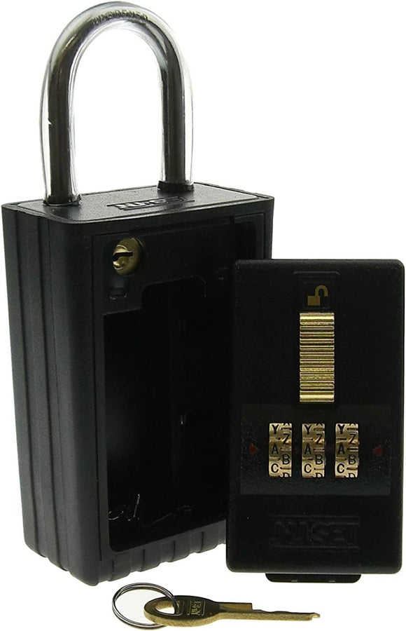 Alpha Lockbox NUSET | Combination Lockbox Keyed Shackle 3-Letter A to Z – NU-SET