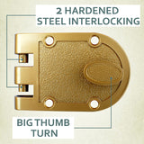 NUSET Kwikset Keyed Interlocking Deadbolt Lock, Jimmy Proof Style, Single Cylinder, Bronze