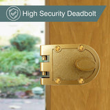 NUSET Kwikset Keyed Interlocking Deadbolt Lock, Jimmy Proof Style, Single Cylinder, Bronze