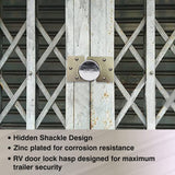 NUSET 8-1/4" High Security Trailer Door Hasp