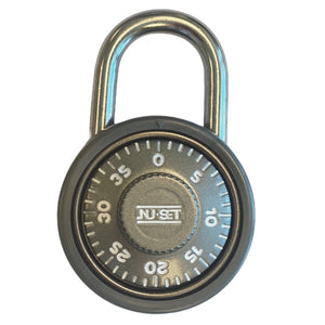 NuSet 1-3/4" 45mm Spin Dial Combination Padlock, Grey