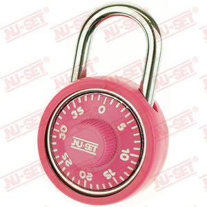 NuSet 1-3/4" 45mm Spin Dial Combination Padlock, Pink