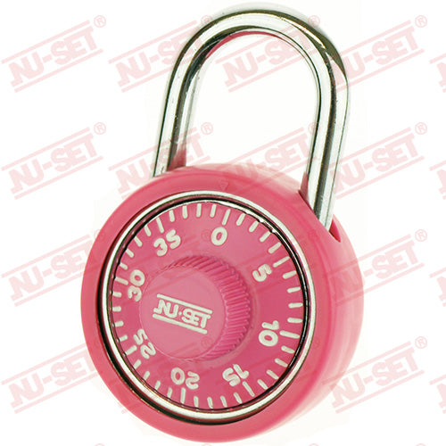 NuSet 1-3/4 45mm Spin Dial Combination Padlock, Pink