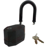 NuSet 3-1/4" 83mm Kwikset Keyed Padlock, Long Shackle, Laminated Steel, Covered