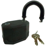 NuSet 3-1/4" 83mm Kwikset Keyed Padlock, Laminated Steel, Covered