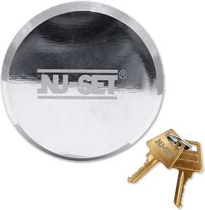 NUSET 2-7/8" 73mm Hockey Puck Padlock Lock, Hidden Shackle, Solid Steel