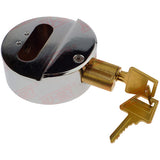 NUSET 2-7/8" 73mm Hockey Puck Padlock Lock, Hidden Shackle, Solid Steel