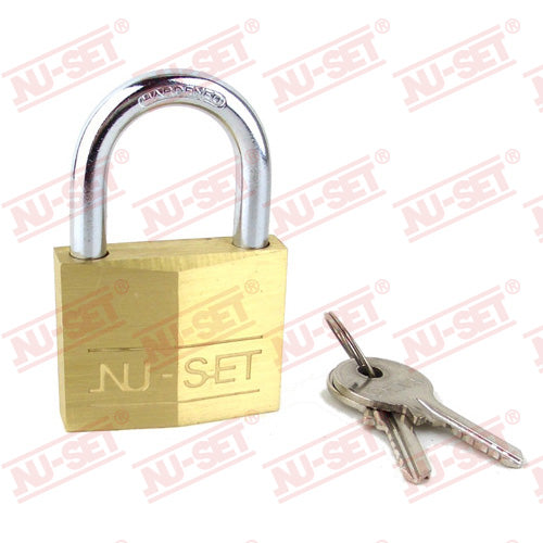 NuSet 2-Inch 50mm Keyed Different Key Padlock, Solid Brass, 5750