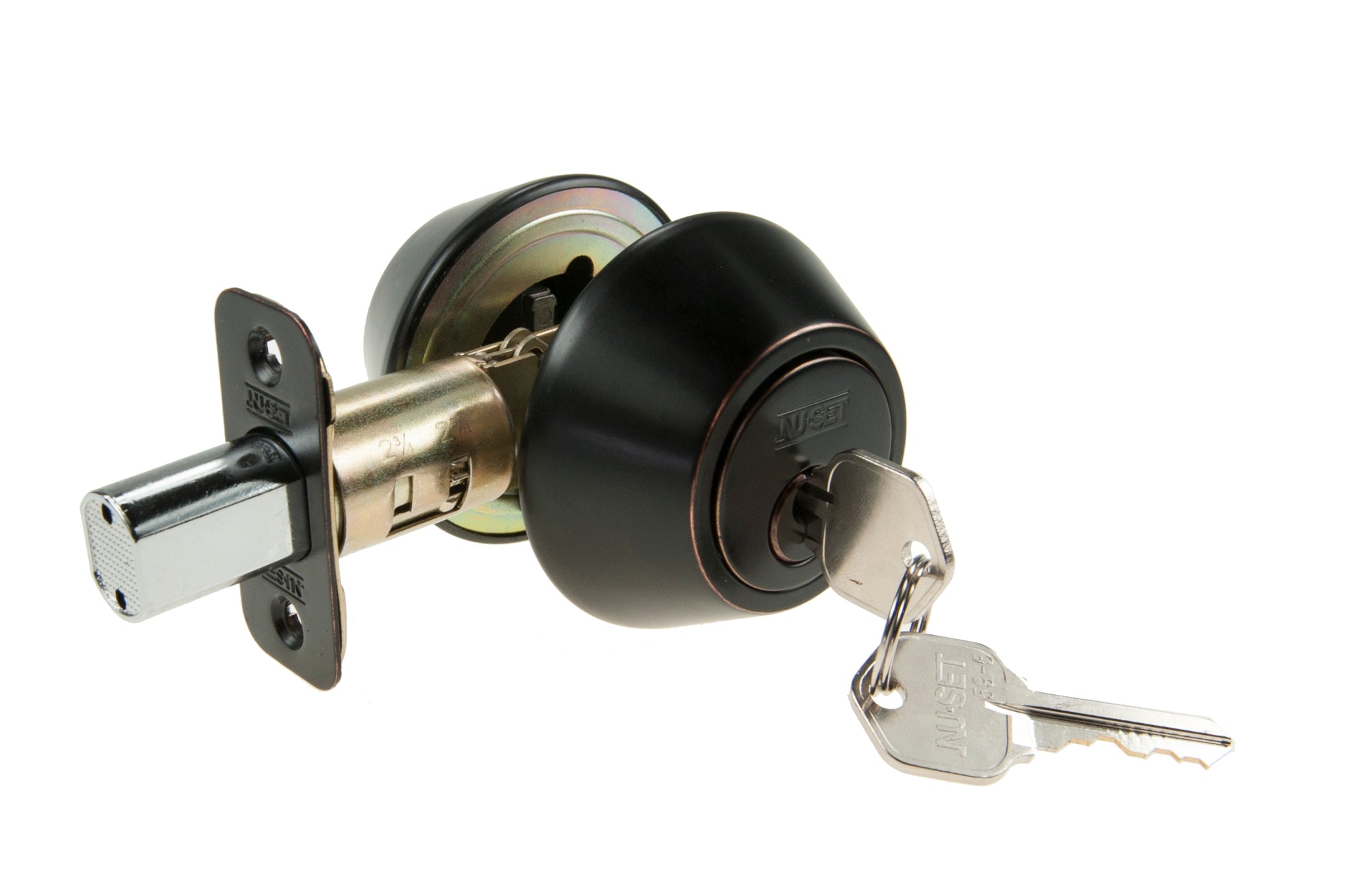 NuSet Kwikset Keyed Double Cylinder Deadbolt (Oil Rubbed Bronze), image size:2048x1363