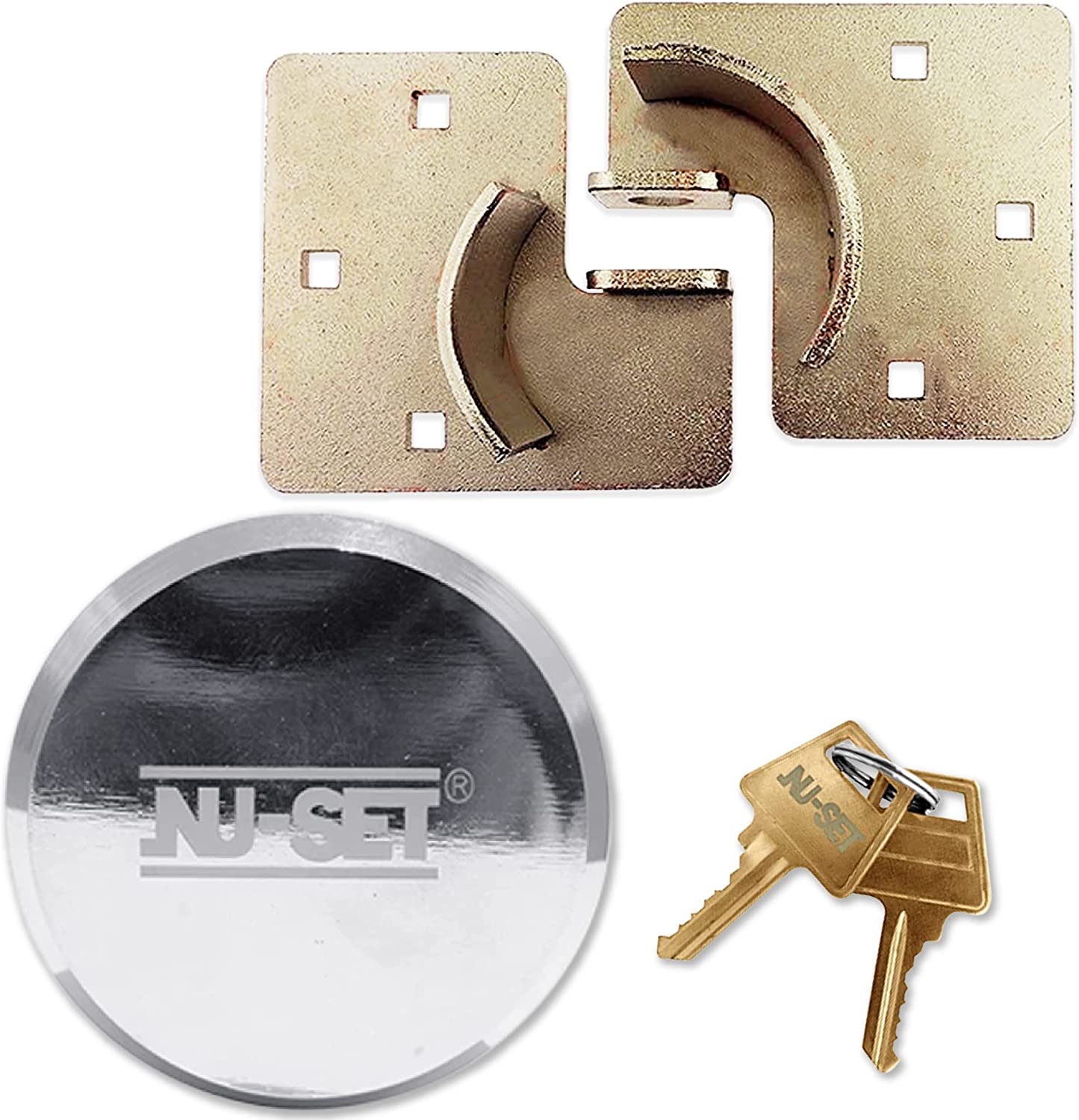 NUSET Hockey Puck Padlock Solid Steel and High Security Hasp for Trail –  NU-SET