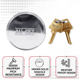 NUSET Hockey Puck Padlock Solid Steel and High Security Hasp for Trailer