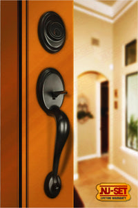 NuSet Gabriel: Schlage Keyed Entry Handleset (Oil Rubbed Bronze)