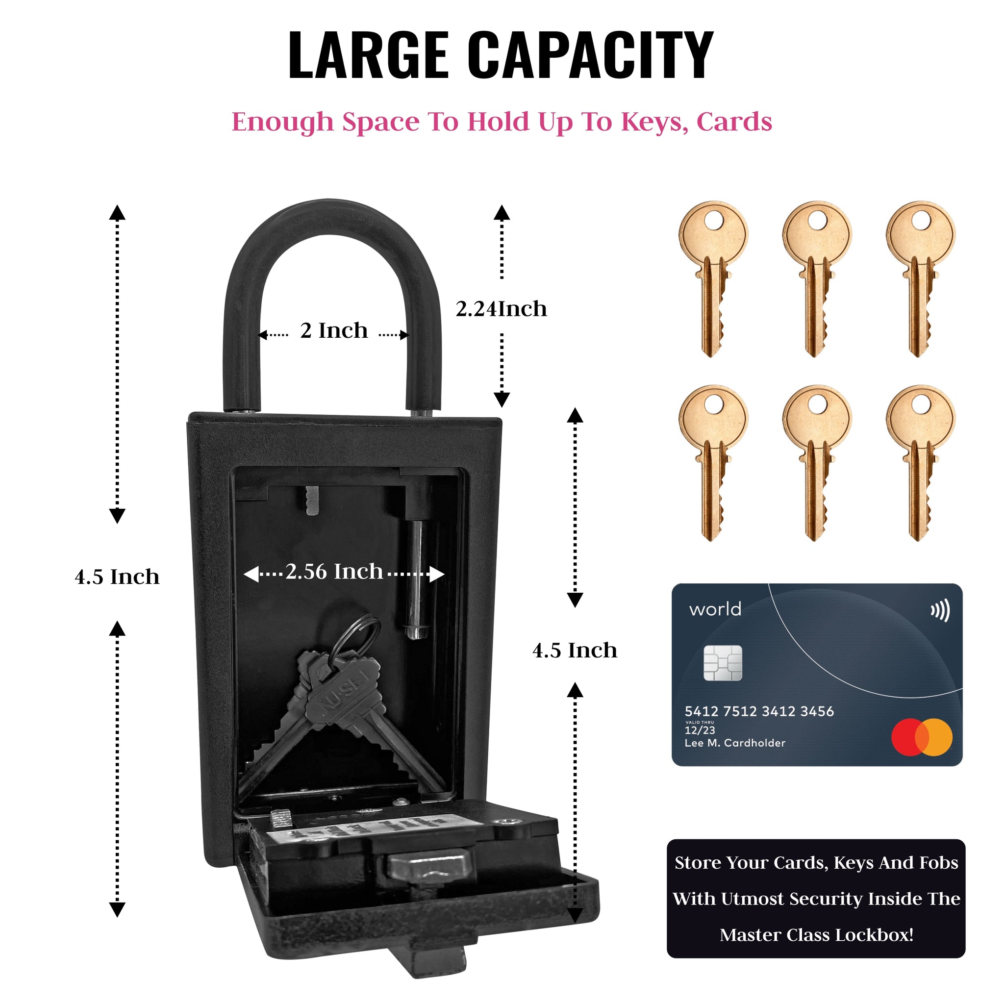 NU-SET | Key Card Storage Lock Box | Shackle