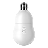 NUSET Smart WiFi Camera, E26 Bulb Security Camera with Pan-Tilt Panoramic View, 4MP