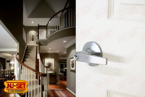 NuSet Tustin: Kwikset Keyed Entry Door Lever (Satin Chrome)