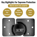 NUSET 2-7/8" 73mm Hockey Puck Padlock Lock, Hidden Shackle, Solid Steel