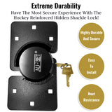 NUSET 2-7/8" 73mm Hockey Puck Padlock Lock, Hidden Shackle, Solid Steel