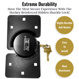NUSET 2-7/8" 73mm Hockey Puck Padlock Lock, Hidden Shackle, Solid Steel in Stealth Black